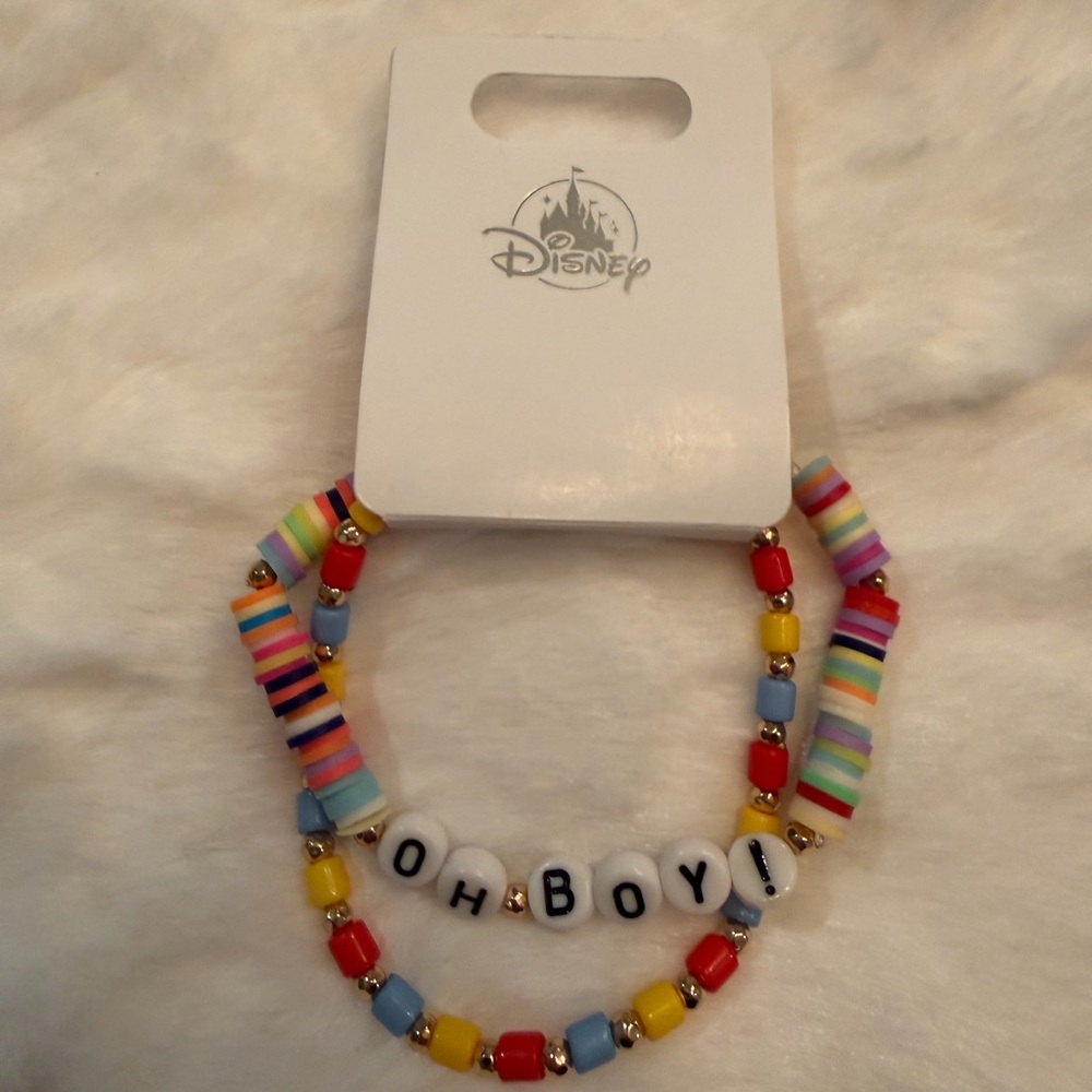 Disney parks Colorful Beaded Bracelet with 'Oh Boy!' Charm - Picture 1 of 1
